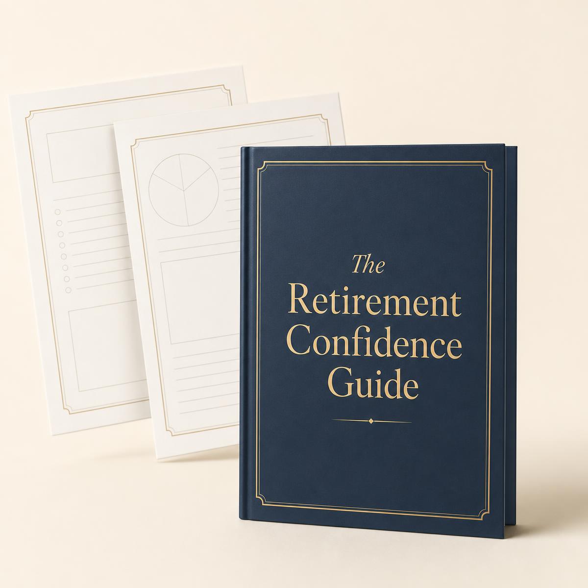 The Retirement Confidence Guide workbook shown with interior worksheet pages